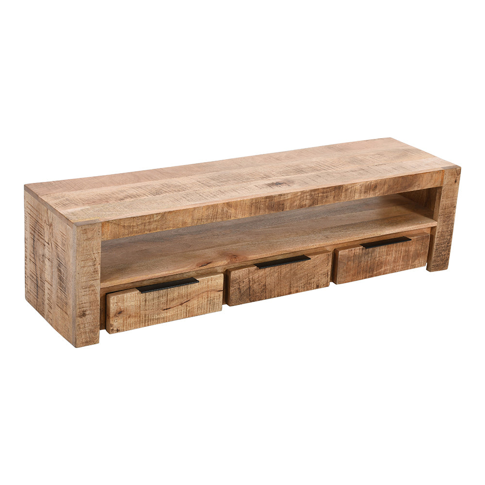 Rough Swan Timber Large Tvc With 3 Drawers