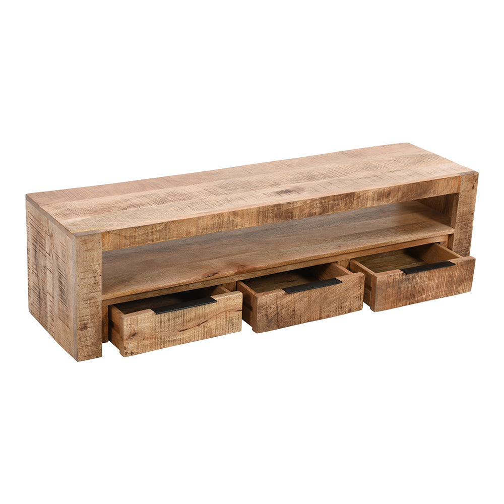 Rough Swan Timber Large Tvc With 3 Drawers