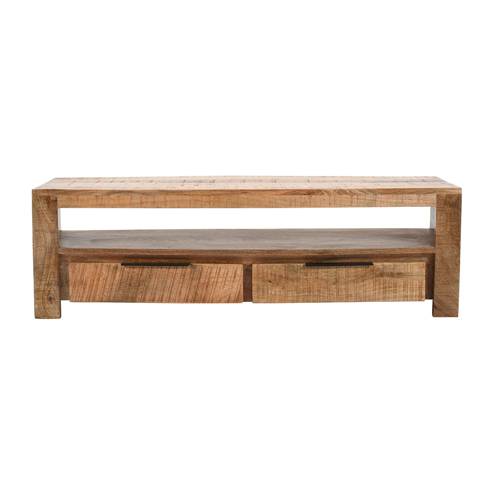 Rough Swan Timber Tv Stand With 2 Drawers