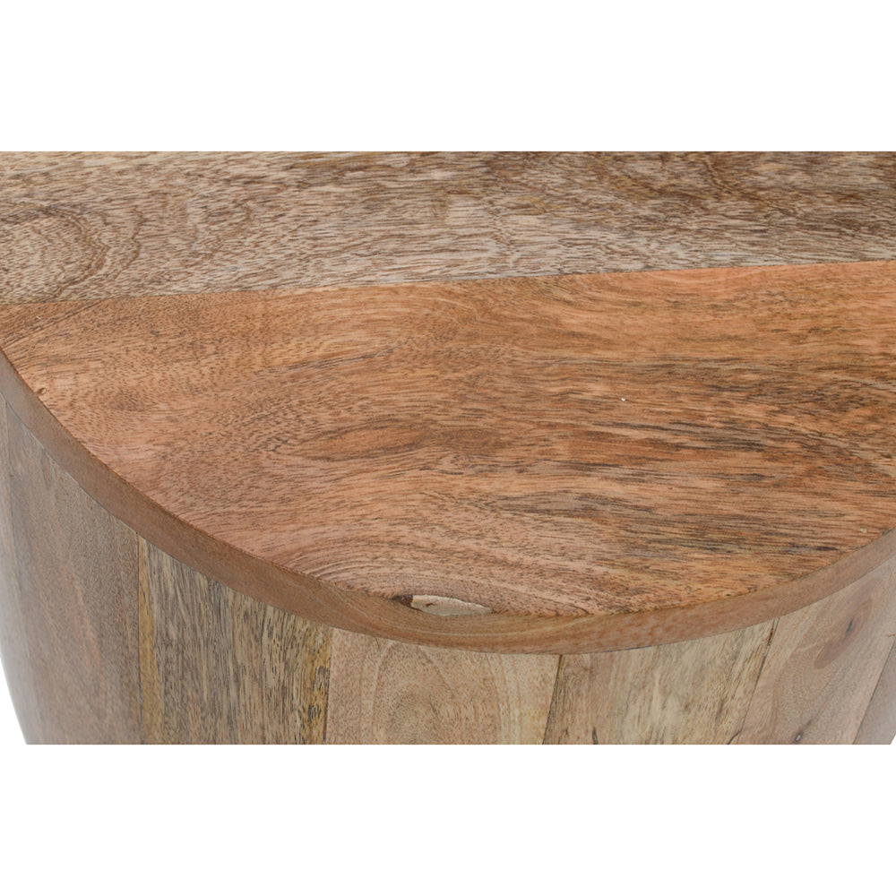 Rough Swan Timber Drum End Table