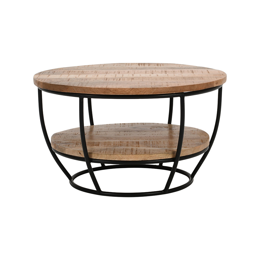 Rough Swan Timber Coffee Table With Shelf