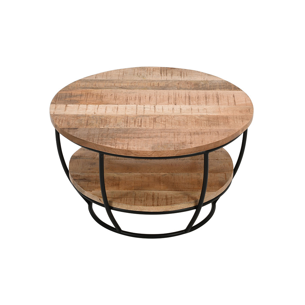 Rough Swan Timber Coffee Table With Shelf