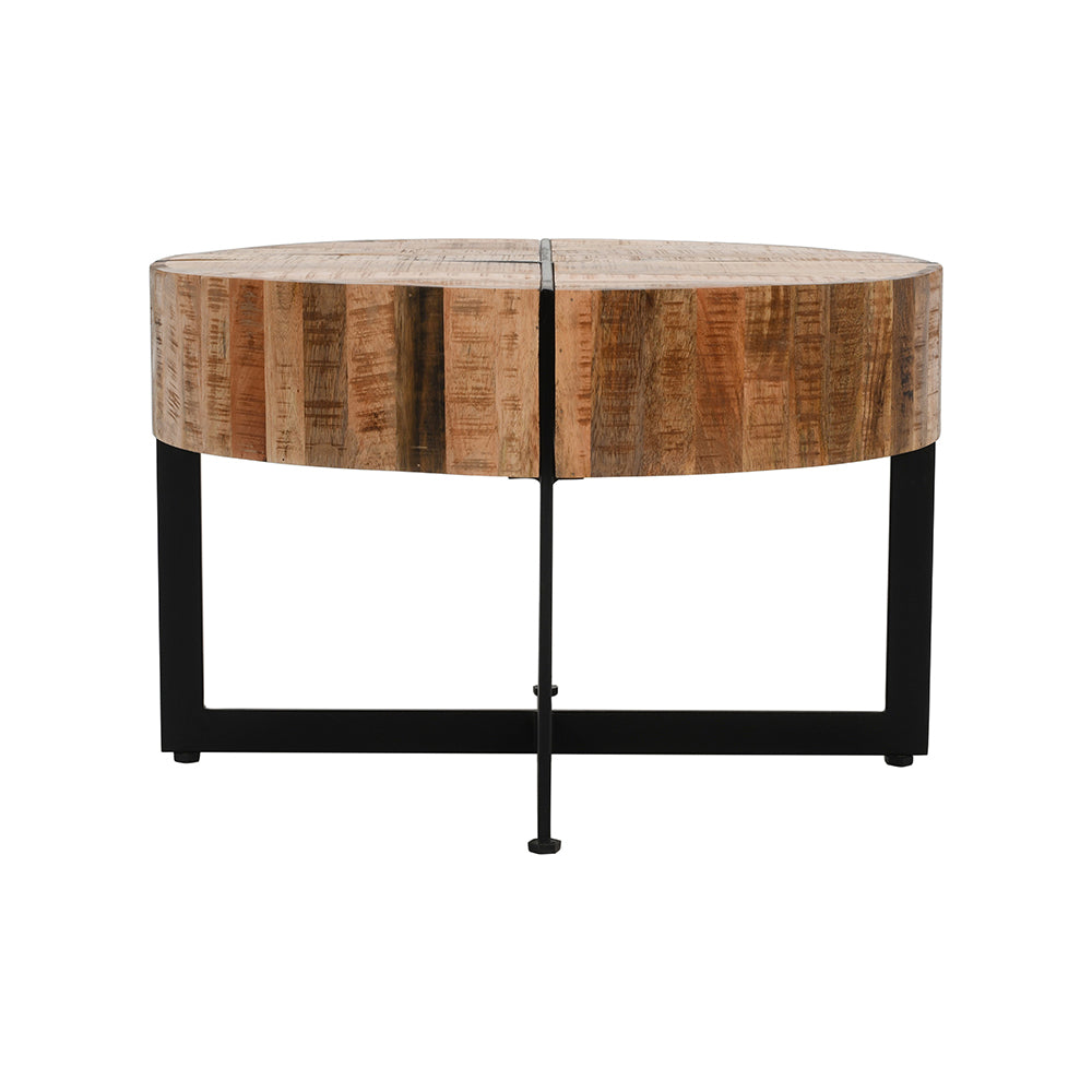 Rough Swan Timber Coffee Table With Metal Legs