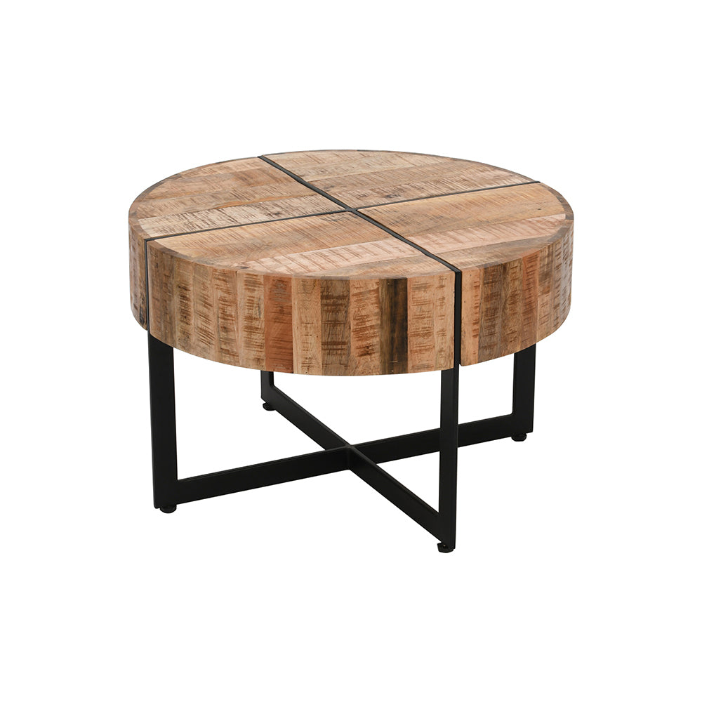 Rough Swan Timber Coffee Table With Metal Legs