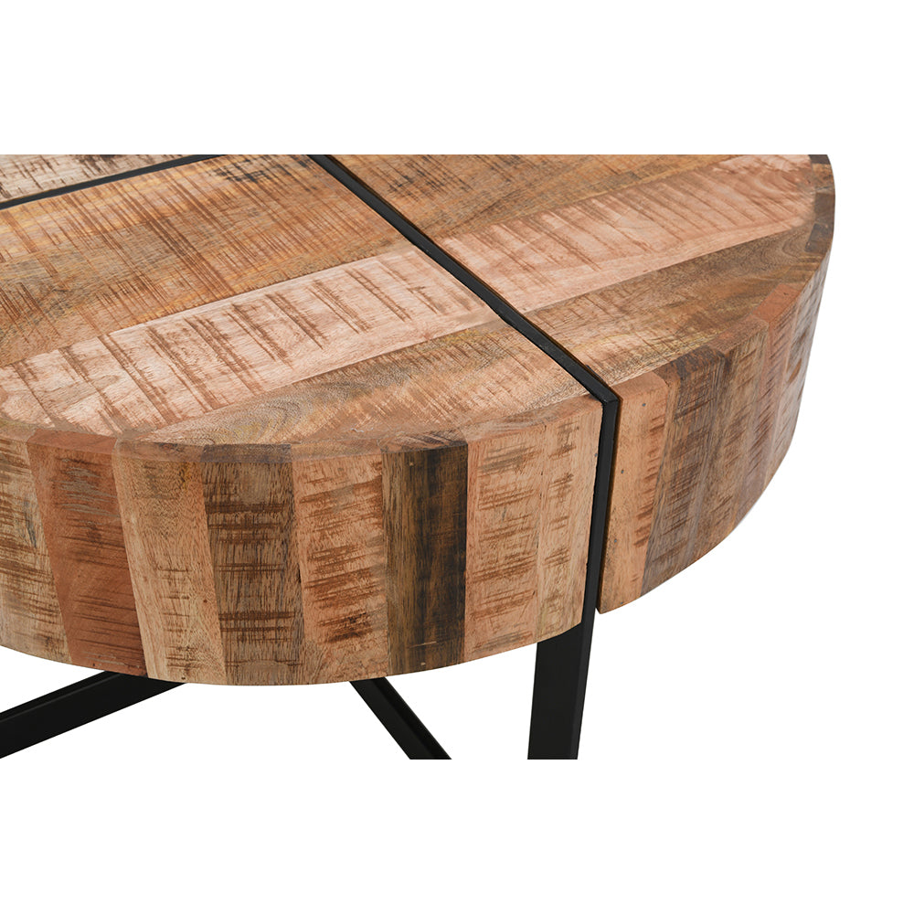 Rough Swan Timber Coffee Table With Metal Legs