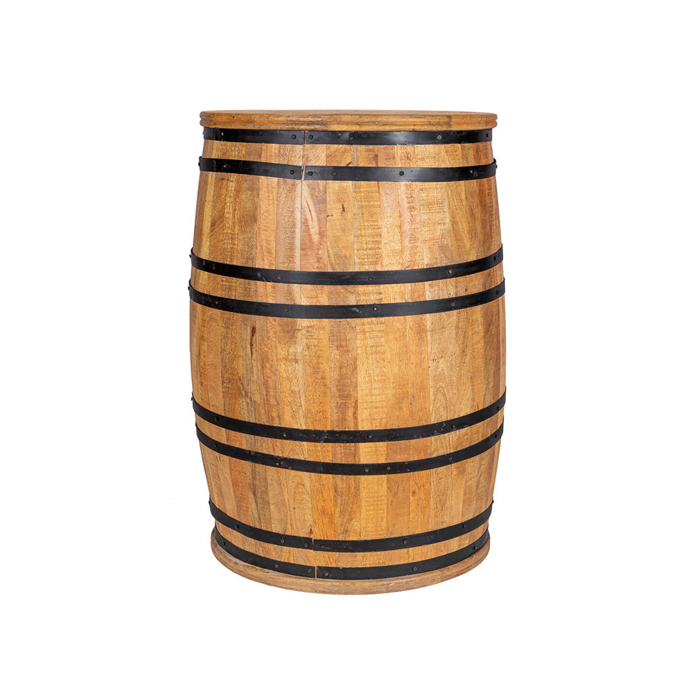 Rough Swan Timber Barrel Wine Bar Cabinet