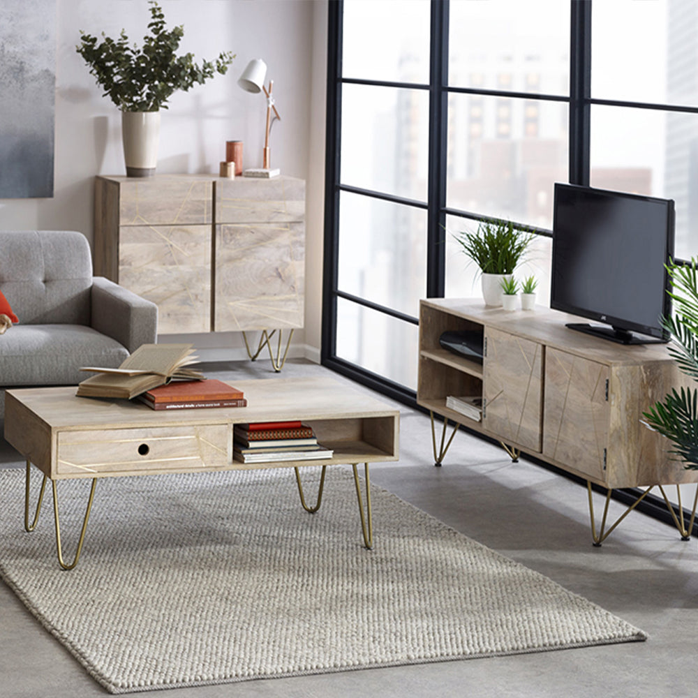 Boston Light Gold 2 Door Medium Sideboard
