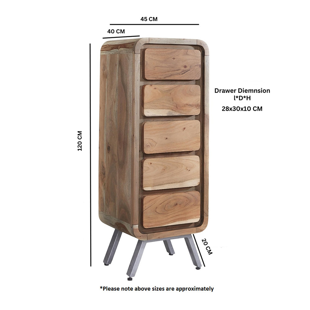 Jodhpur Jewel 5 Drawer Tall Chest