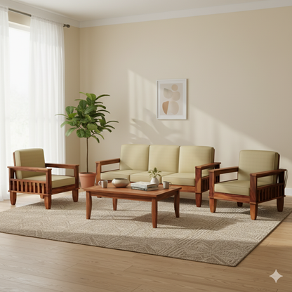 Woodvera Sofa Set in 3+1+1 Seating