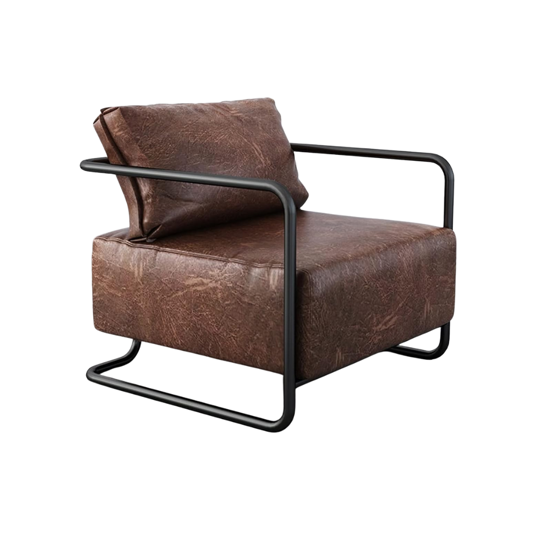 Rowan Industrial Vegan Leather Accent Chair
