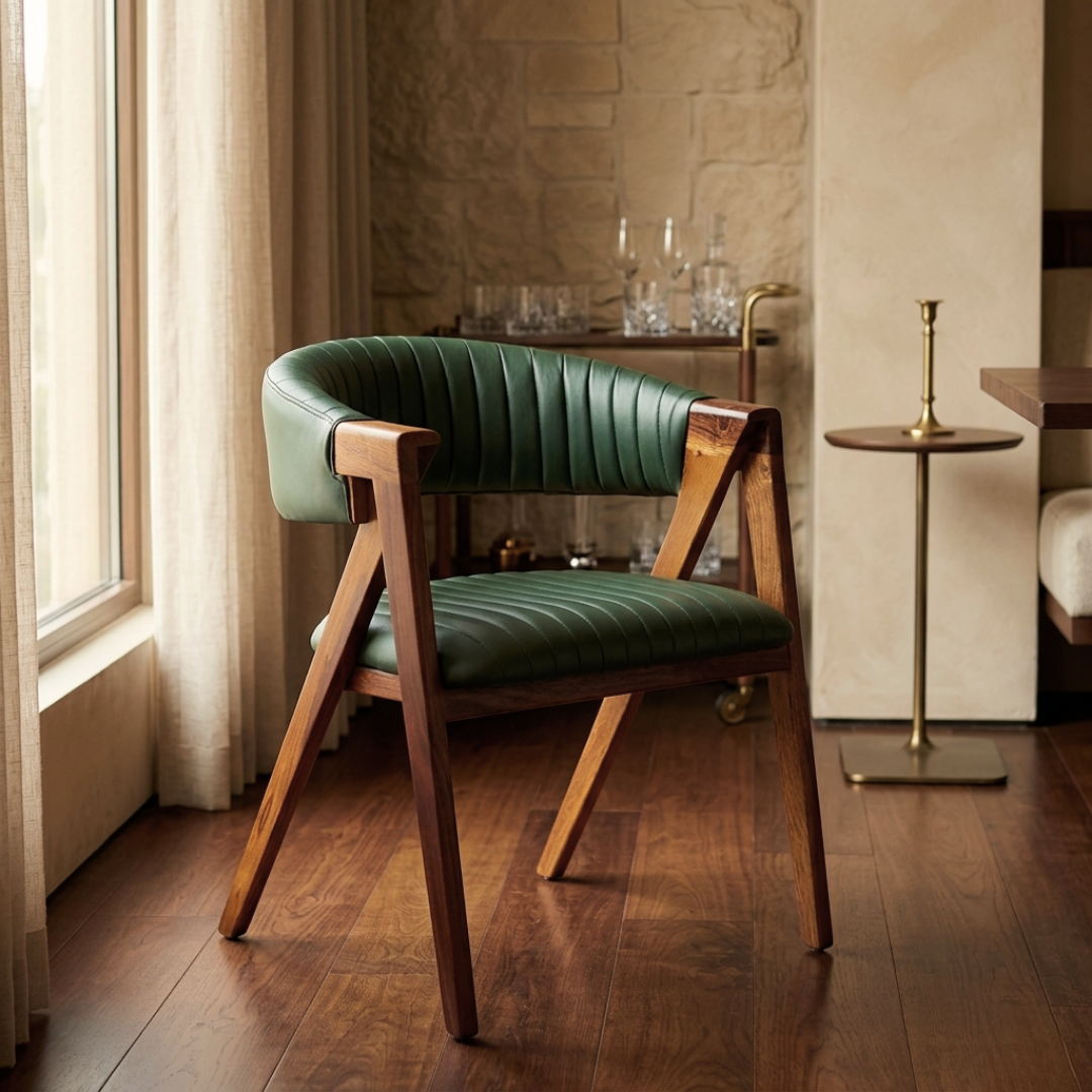 Wooden Office Chair With Both Arm Rests