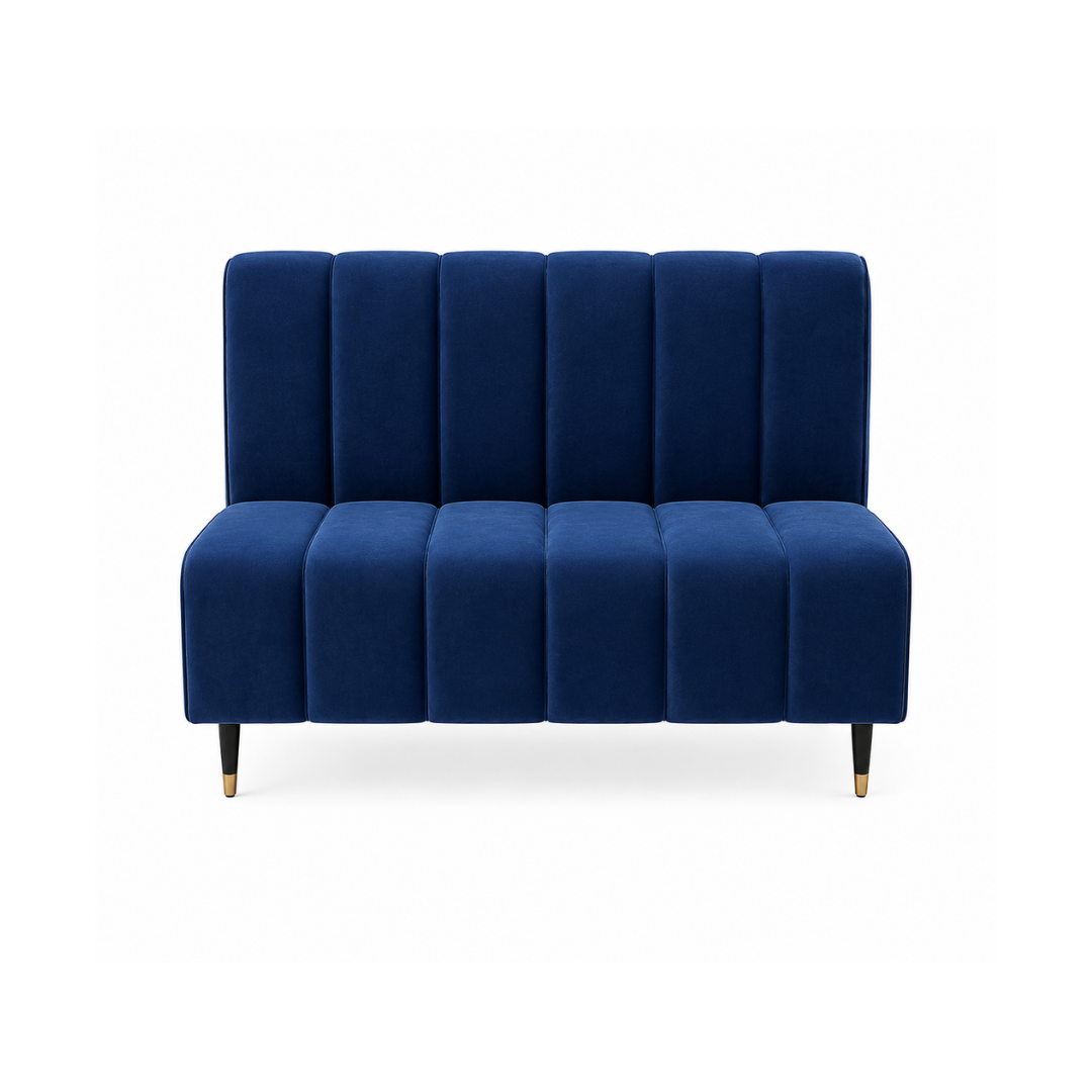 Azure Channel-Tufted Velvet Dining Booth