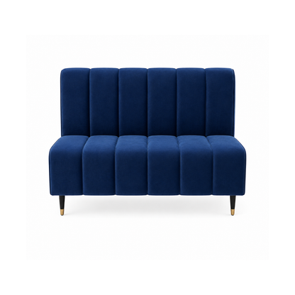 Azure Channel-Tufted Velvet Dining Booth