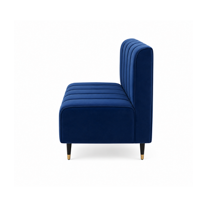 Azure Channel-Tufted Velvet Dining Booth