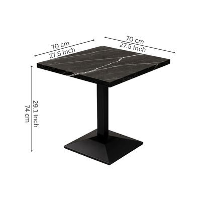 Square Black Granite Café Table