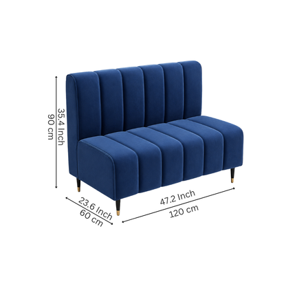 Azure Channel-Tufted Velvet Dining Booth