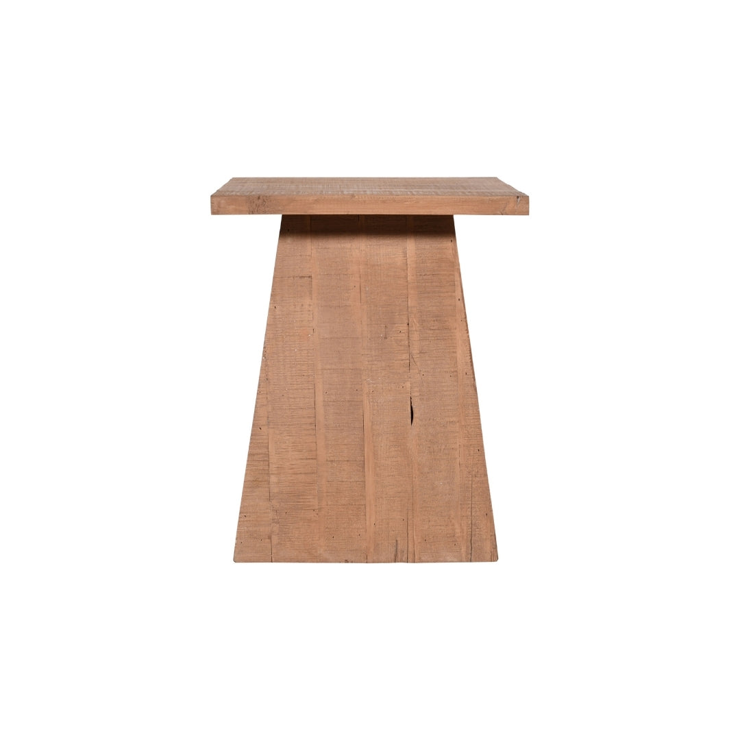 Rustic Solid Wood Pedestal Side Table