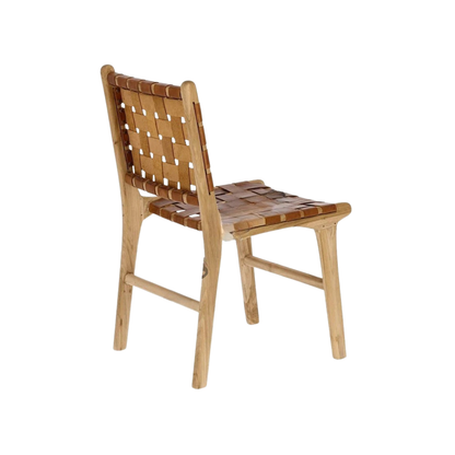 Wooden Leather strap Chair