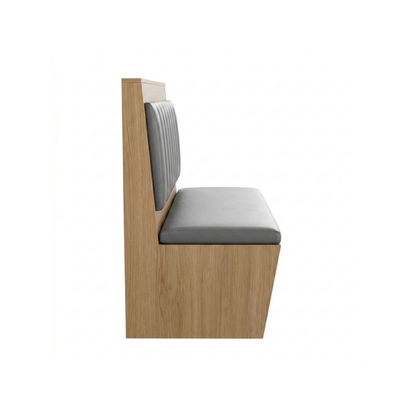 Zenon Modern Oak & Charcoal Channel-Tufted Dining Booth
