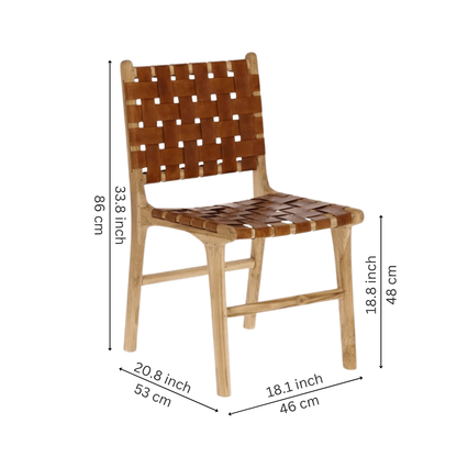 Wooden Leather strap Chair