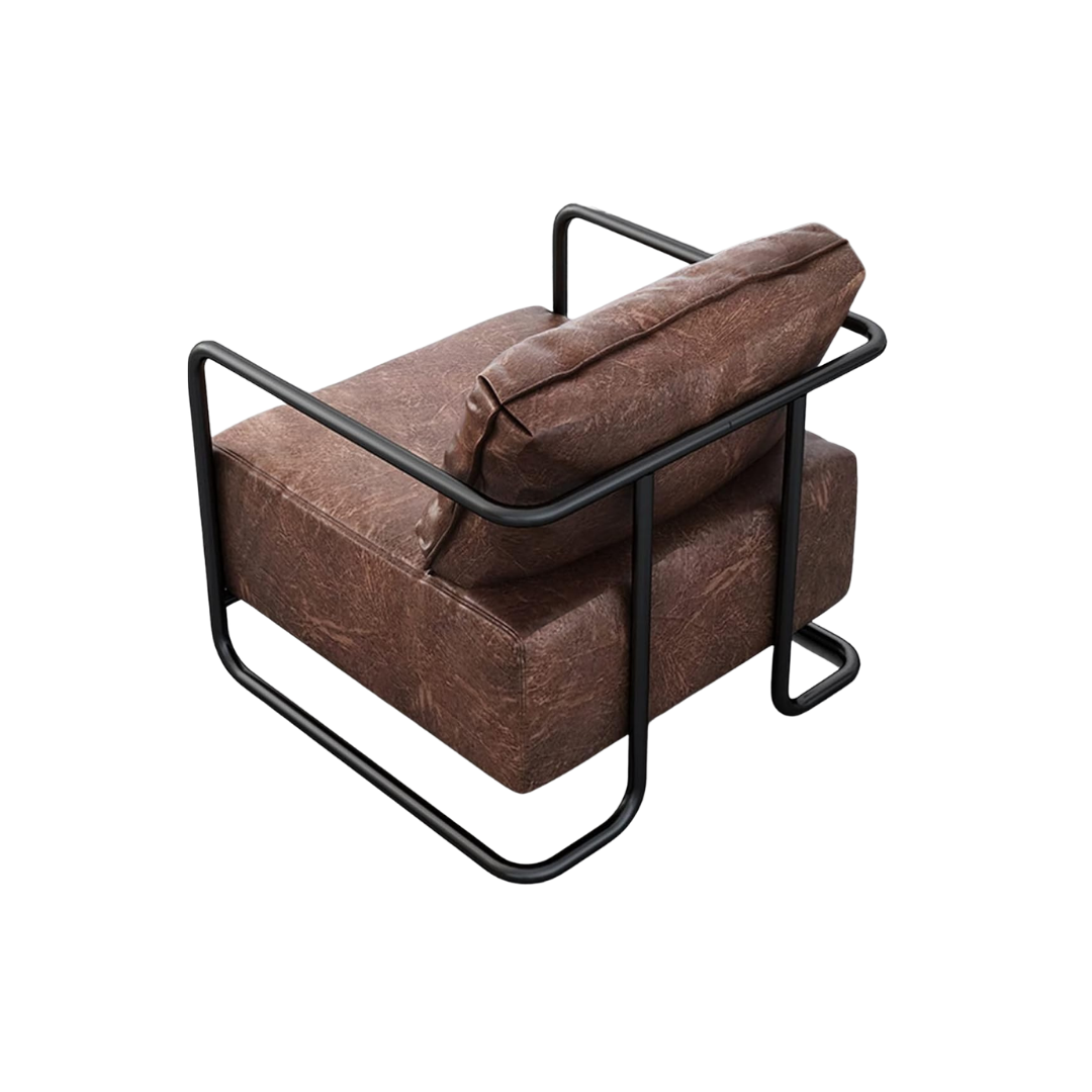 Rowan Industrial Vegan Leather Accent Chair