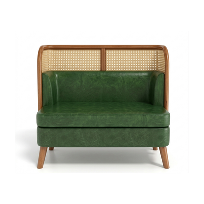 Emerald Cane-Back 2-Seater High-Back Settee
