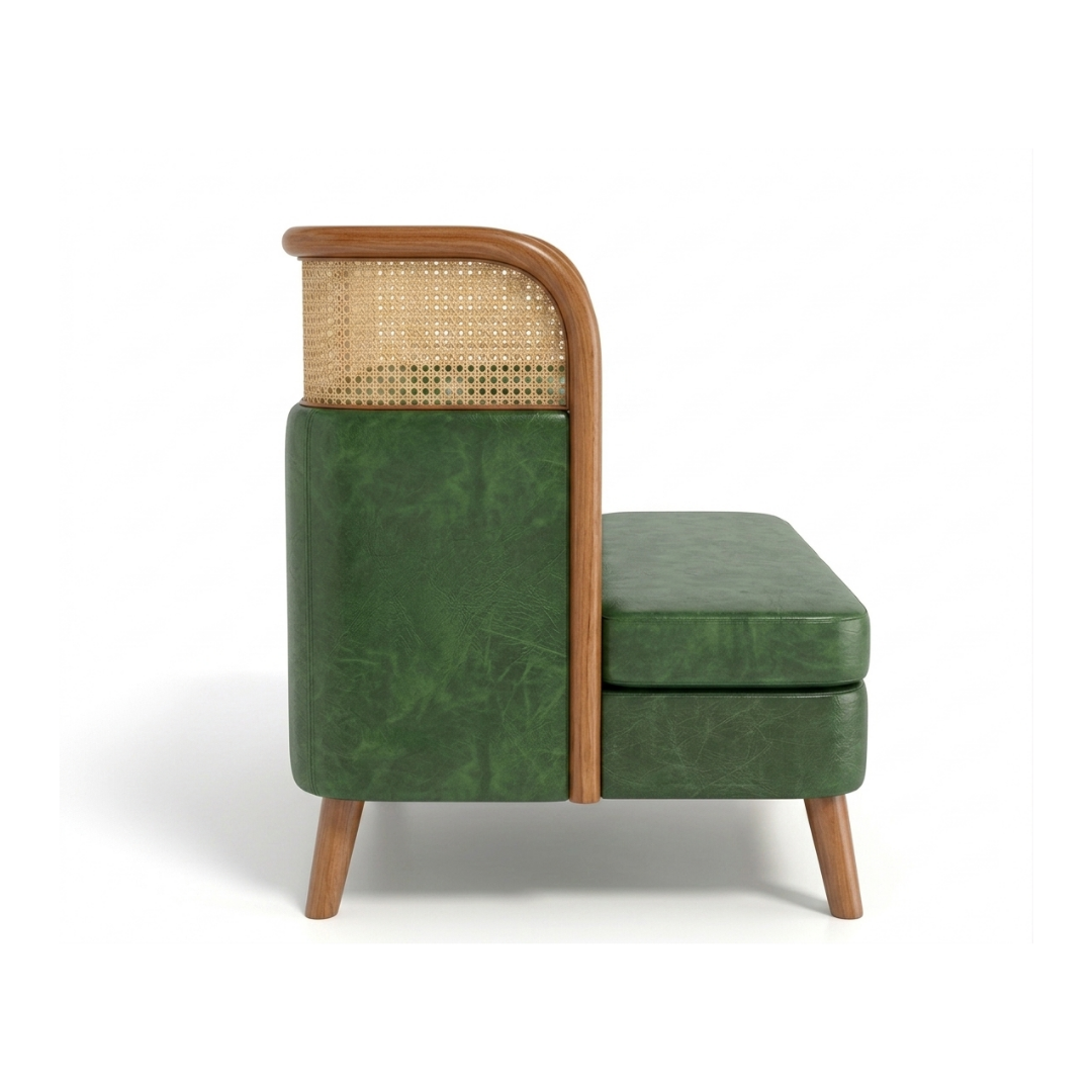 Emerald Cane-Back 2-Seater High-Back Settee