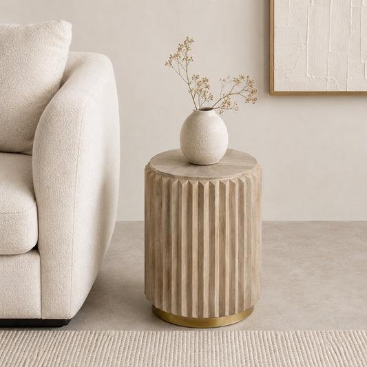 Fluted Round Side Table