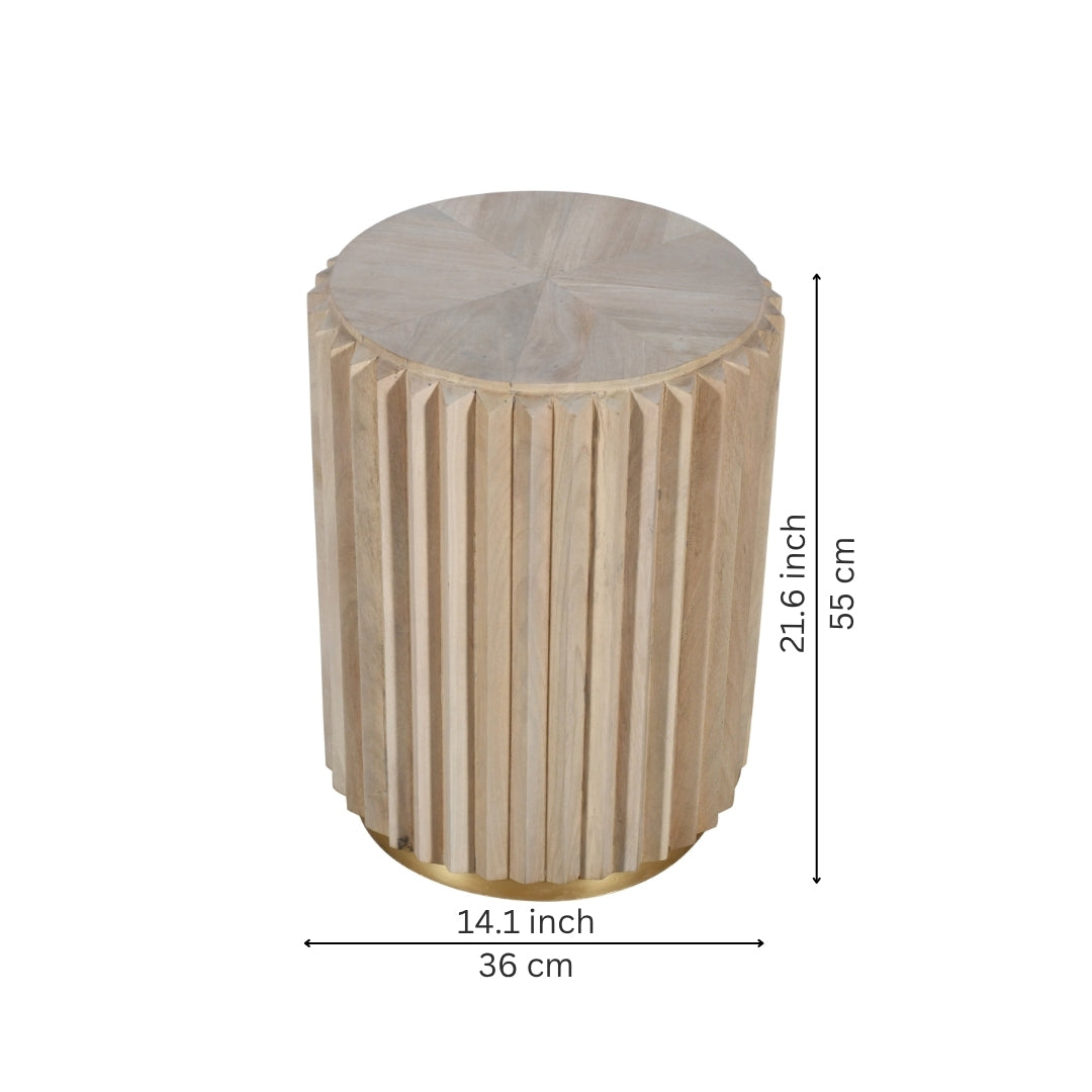 Fluted Round Side Table