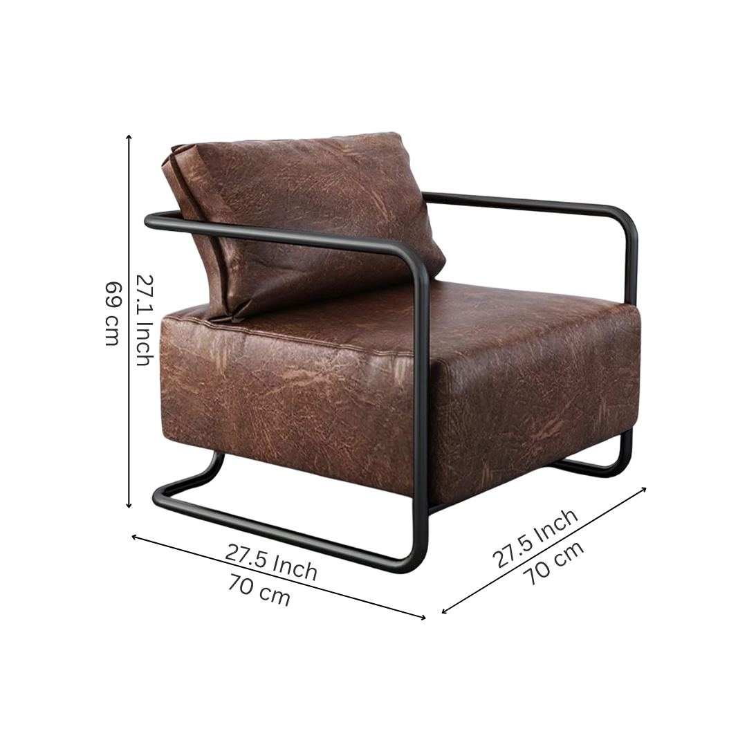Rowan Industrial Vegan Leather Accent Chair