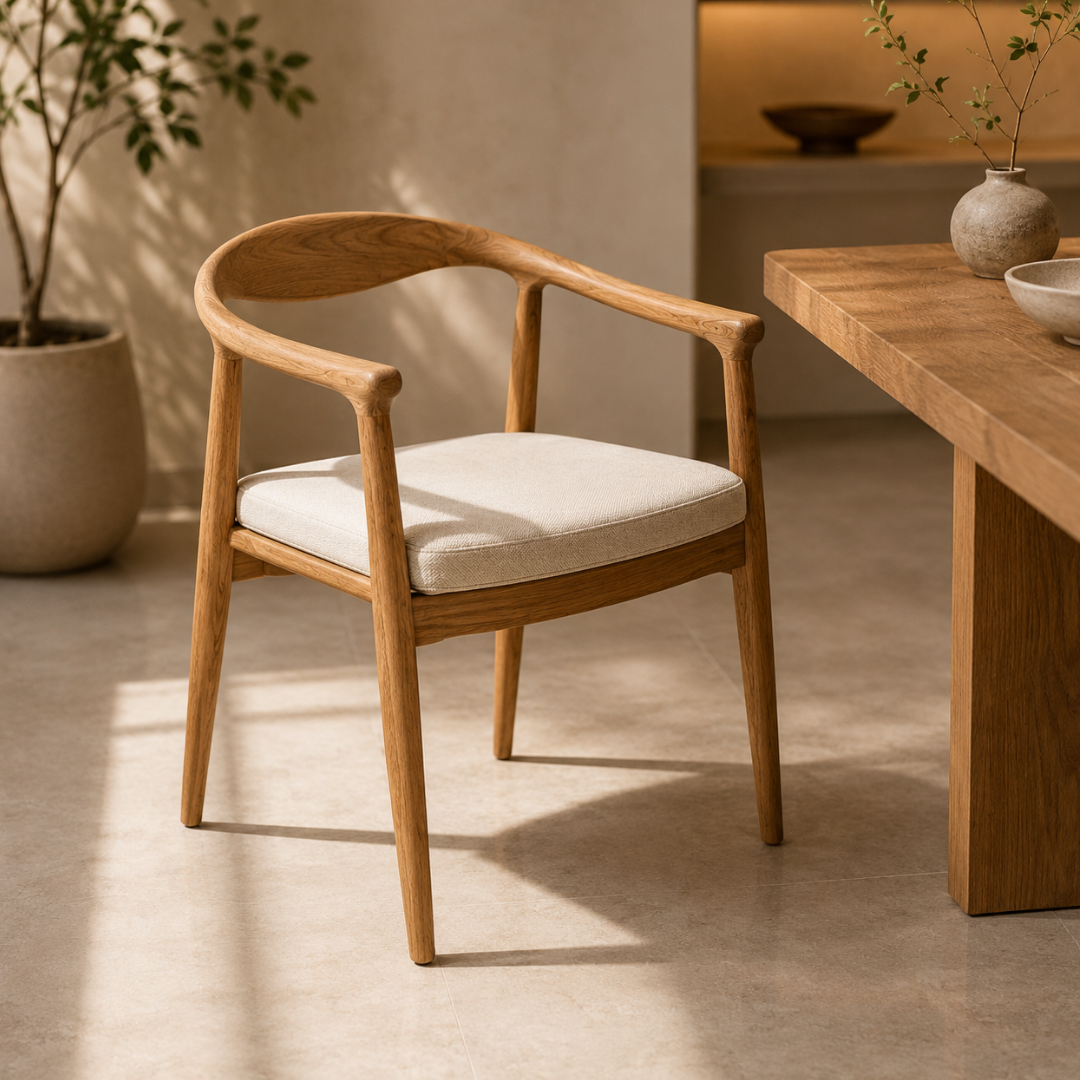 Scandi Oak Wishbone Armchair