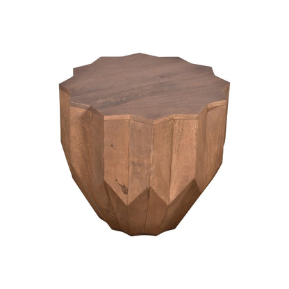 Faceted Wooden Side Table