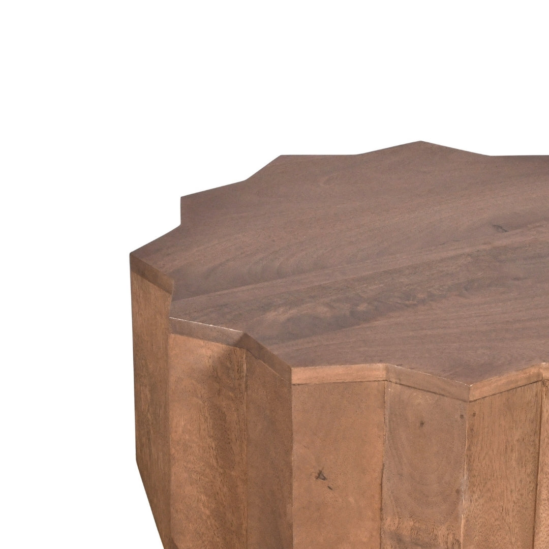 Faceted Wooden Side Table