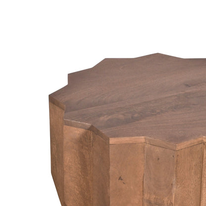 Faceted Wooden Side Table