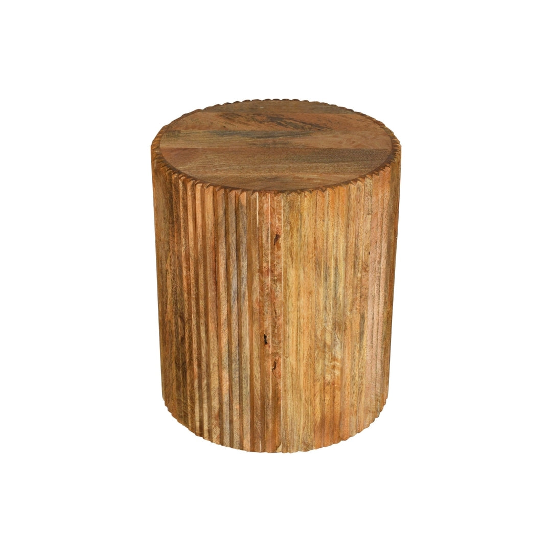 Fluted Wooden Side Table