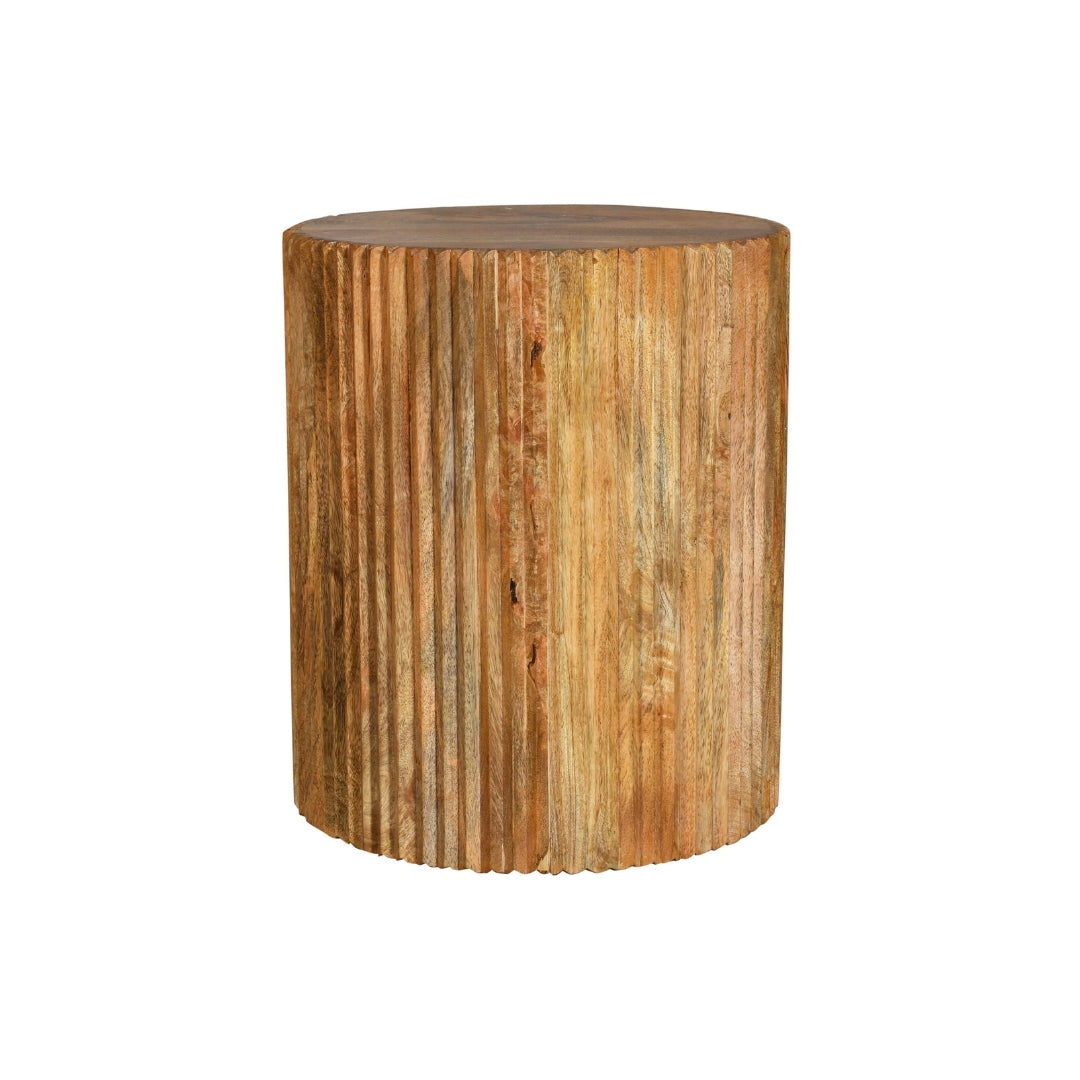 Fluted Wooden Side Table