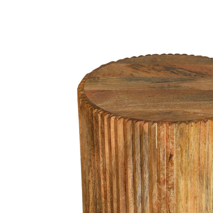Fluted Wooden Side Table