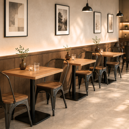 Square Light Oak Café Table