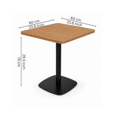 Square Light Oak Café Table