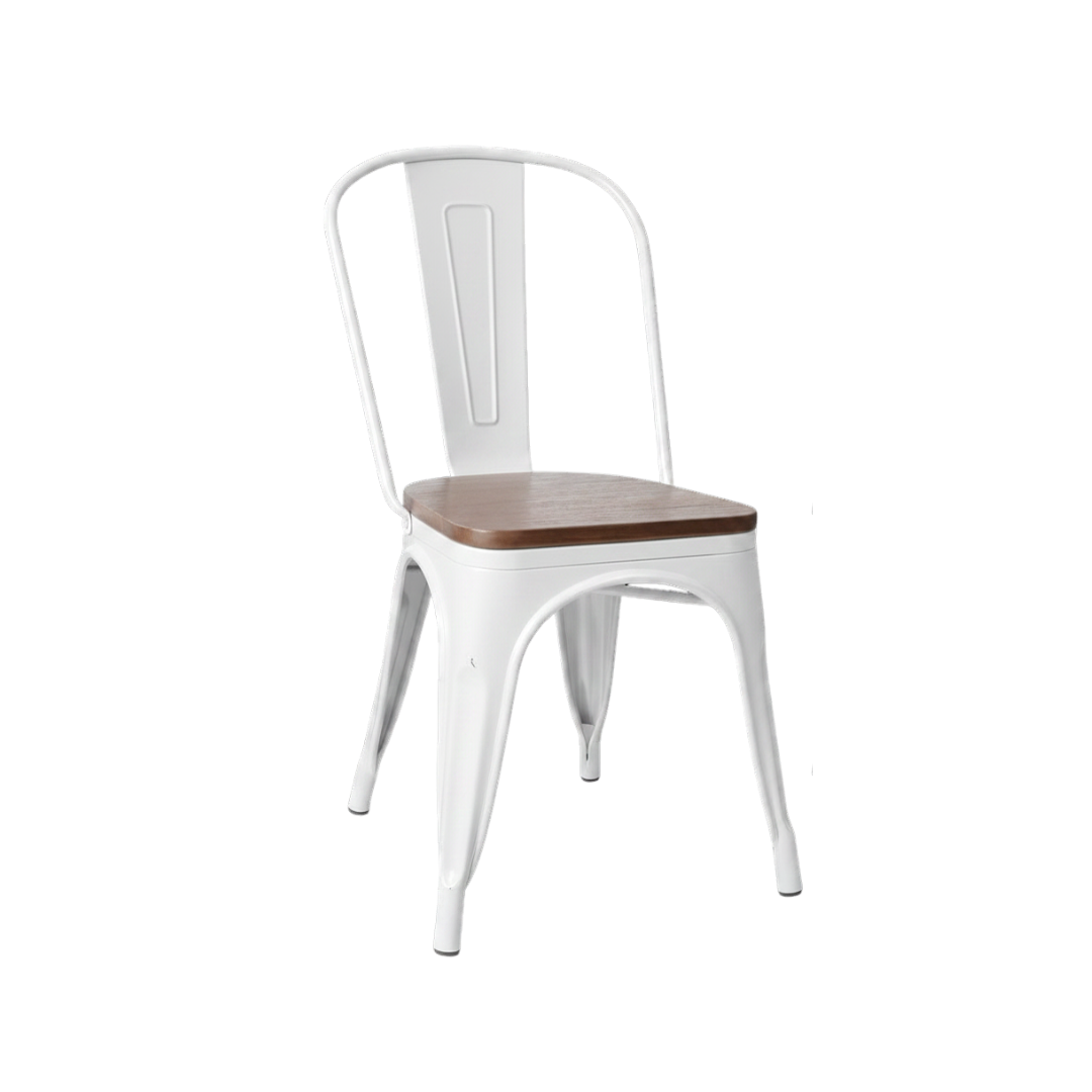 Metal Dining Chairs with Wood Seat