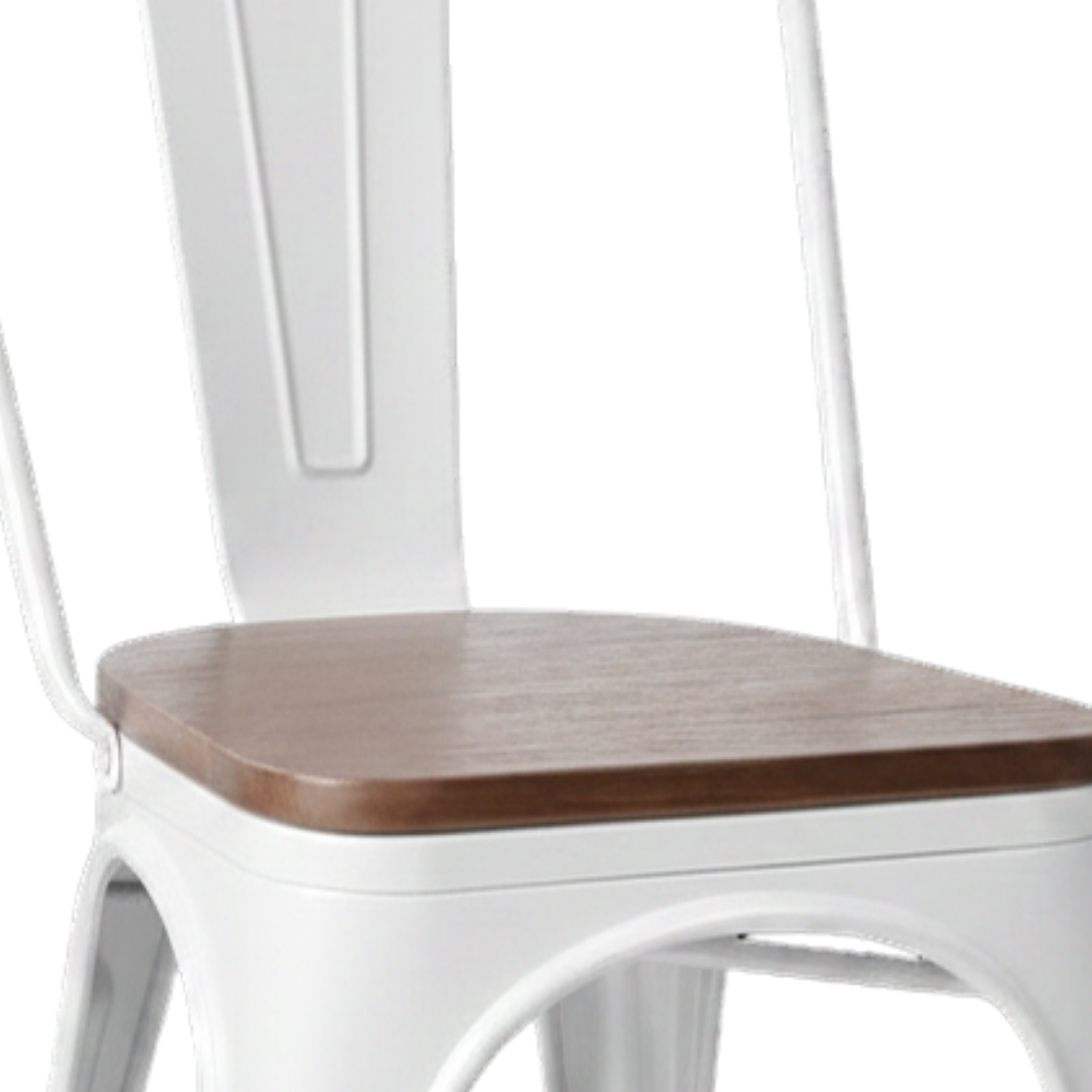 Metal Dining Chairs with Wood Seat