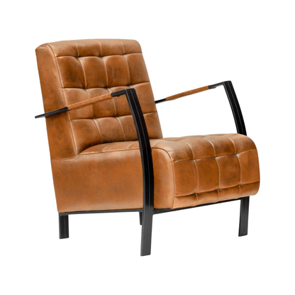 Hudson Tufted Vegan Leather Accent Chair