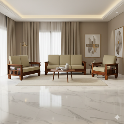 Woodvera Sofa Set in 3+2+1 Seating