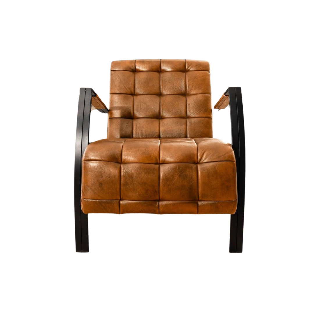 Hudson Tufted Vegan Leather Accent Chair