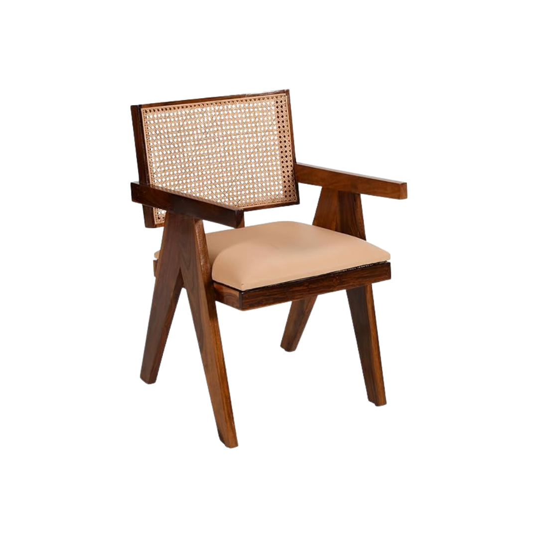 Mango Wood Cane Arm Chair