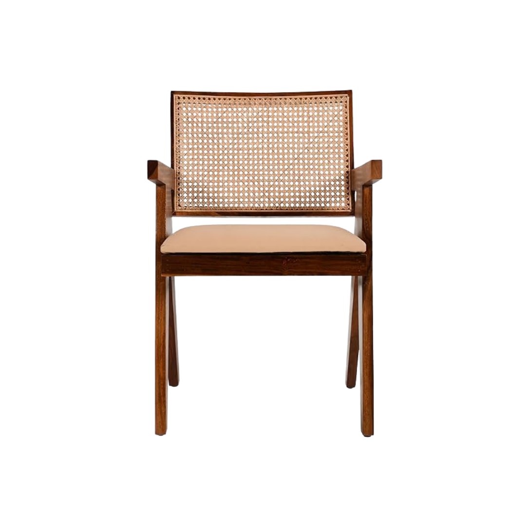Mango Wood Cane Arm Chair