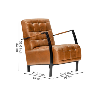 Hudson Tufted Vegan Leather Accent Chair
