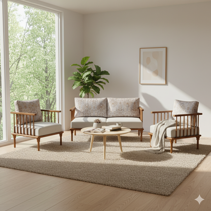 Kalpataru Wooden Sofa Set in 2+1+1 Seating