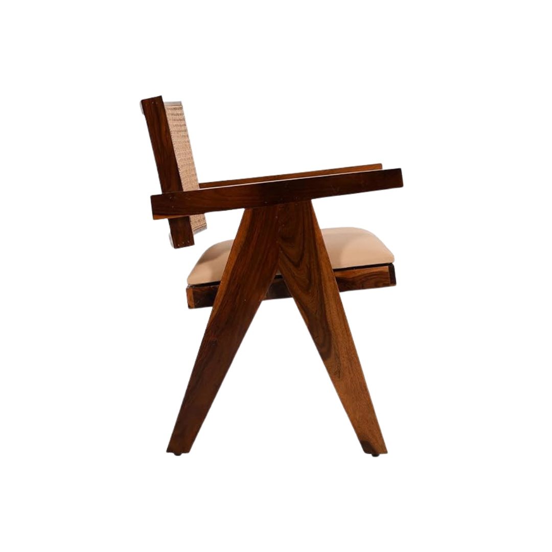 Mango Wood Cane Arm Chair