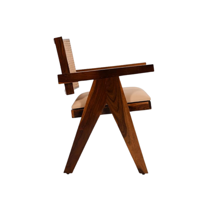 Mango Wood Cane Arm Chair